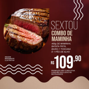 Chico do Caranguejo Sul SEXTOU com Maminha Importada completa, de R$179,90 por apenas R$109,90.