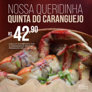 QUINTA DO CARANGUEJO - Deliciosamente , segunda com 3 unidades do melhor caranguejo de Fortaleza com desconto no Chico do caranguejo Sul. Por apenas R$42,90.